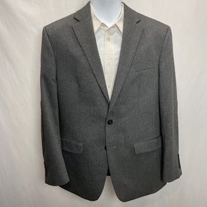 Chaps Gray Check Suit Coat Blazer Sport Jacket 40R Men's